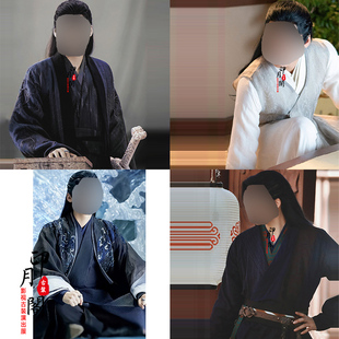 影视男士汉服武侠古装侠客服黑色江湖浪子剑客服大古装侠演出服