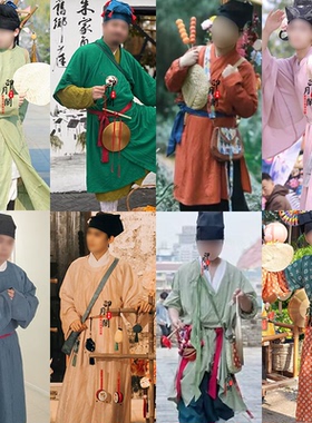 影视唐宋朝男士汉服卖货郎景区NPC商贩群演小贩掌柜集市棉麻古装