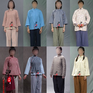 影视装民国丫鬟村妇女士棉麻老百姓女八路古装村姑服小姐装演出服