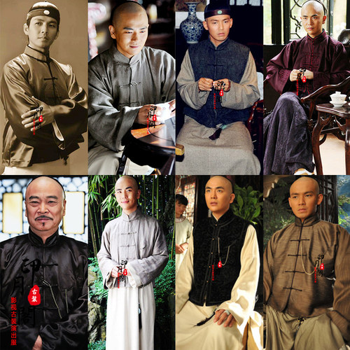 民国清朝男士古装长袍马褂