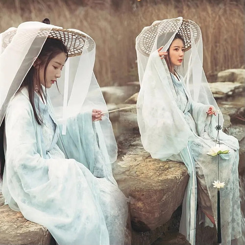 侠女帽子斗笠唯美中国风头纱