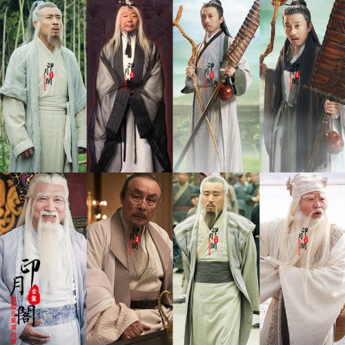 春秋战国汉朝男士棉麻白色古装