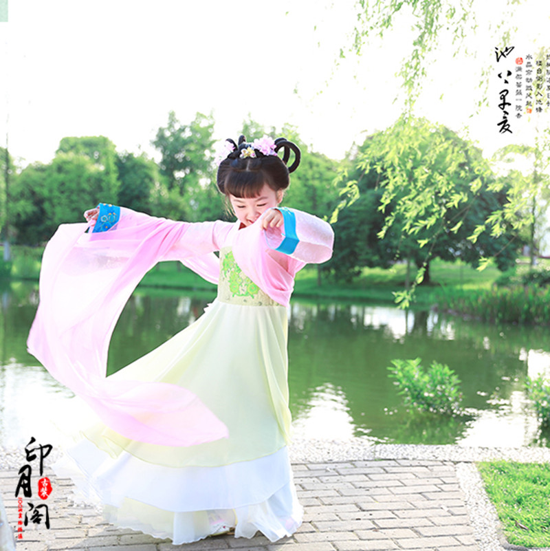 16年儿童古装唐朝儿童仙女服舞蹈服影楼儿童写真服池上早夏