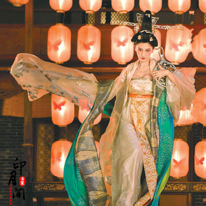 唐朝古装 影视写真主题古装狄仁杰神都龙王服装雪纺绣花女装花魁