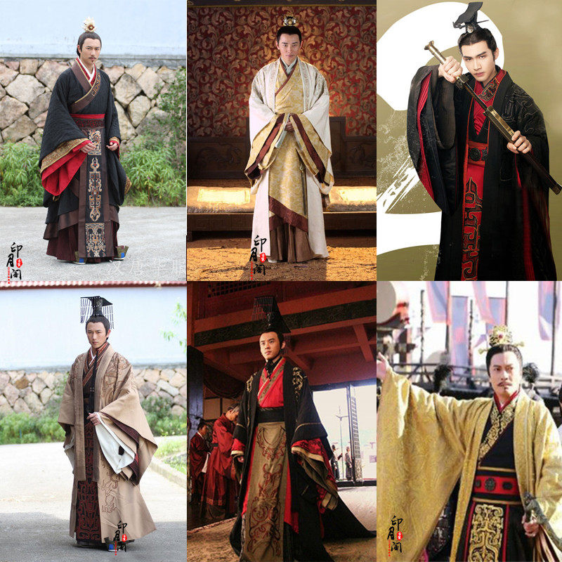 影视古装汉服男古装皇帝服大臣官员古装秦朝大王中式婚礼喜服刺绣