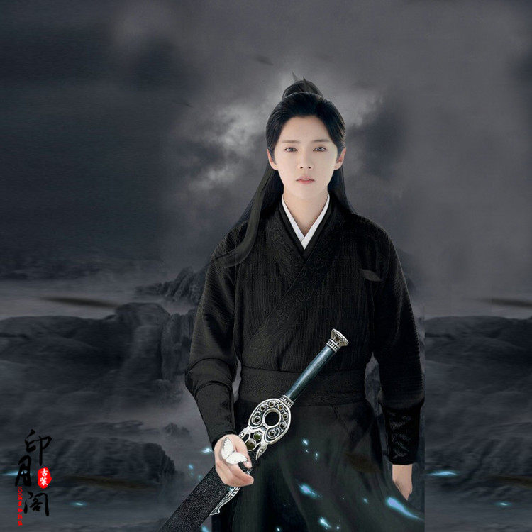 影视装择天记鹿晗陈长生同款男古装汉服武侠古装黑色侠客服夜行衣