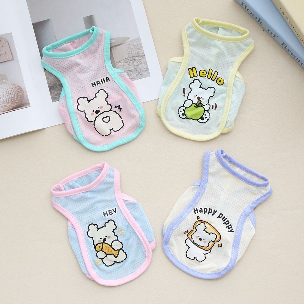 狗夏季清凉背心宠物冰丝凉凉衣透气凉爽猫狗卡通小狗服装XS-6XL