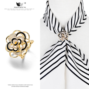 下摆固定扣环 山茶花风衣腰带丝巾扣多功能t恤衣角扣高端上衣衬衫