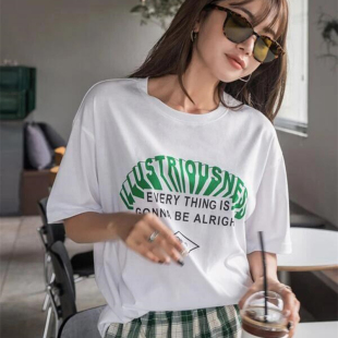 短袖t恤女宽松纯棉多色百搭学生日系原宿BF风下衣失踪街头潮款夏