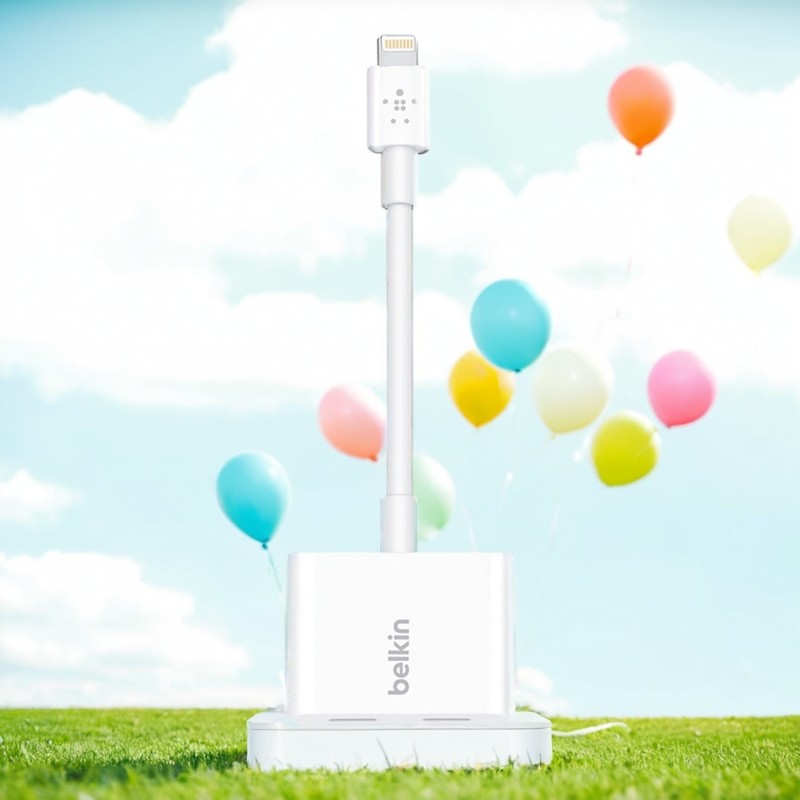 原装Belkin贝尔金iPhoneX听歌充电lightning+3.5mm二合一转接头