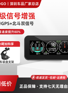 2025新款汽车坡度海拔仪指南针120km/h超速测速仪车载hud抬头显示