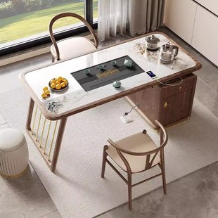 家用客厅实木茶桌椅组合阳台精致茶台桌白蜡木功夫茶几高级感1.4M