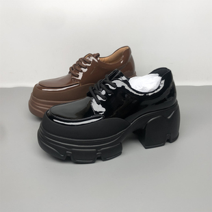 品牌撤柜真皮女鞋2025新款牛皮厚底复古圆头乐福鞋百搭时尚女鞋潮