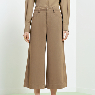 FS咖啡色轻复古工装风宽松阔腿九分牛仔裤26春夏新款女装J628A