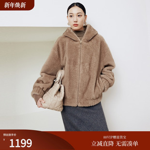 大衣外套女25冬新款 保暖短款 8652A 连帽拉链款 firststation经典