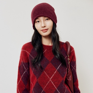 firststation时髦自然卷边罗纹加厚针织毛线帽女25秋新款ZH23A