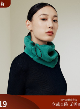 firststation时尚百搭纯色摇粒绒保暖围脖围巾女25秋新款ZQ20A