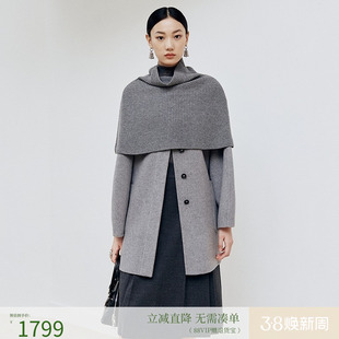 firststation时尚圆领单排扣一手长宽松大衣外套女25秋新款8329A