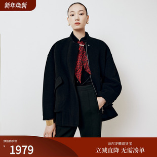 firststation经典 8220A 立领羊毛宽松一手长大衣外套女25冬新款