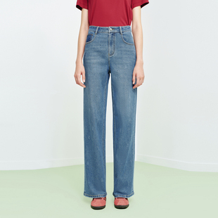 FS经典复古高腰提臀水洗做旧宽松直筒牛仔裤26春夏新款女装J606A