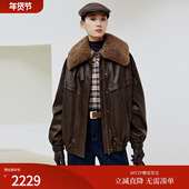 firststation时尚 美拉德翻领下摆抽褶保暖棉衣女25冬新款 M121A