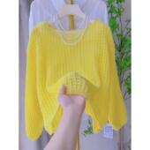 薄款 2025夏季 上衣 女韩版 休闲洋气一字领长袖 新款 镂空防晒针织罩衫