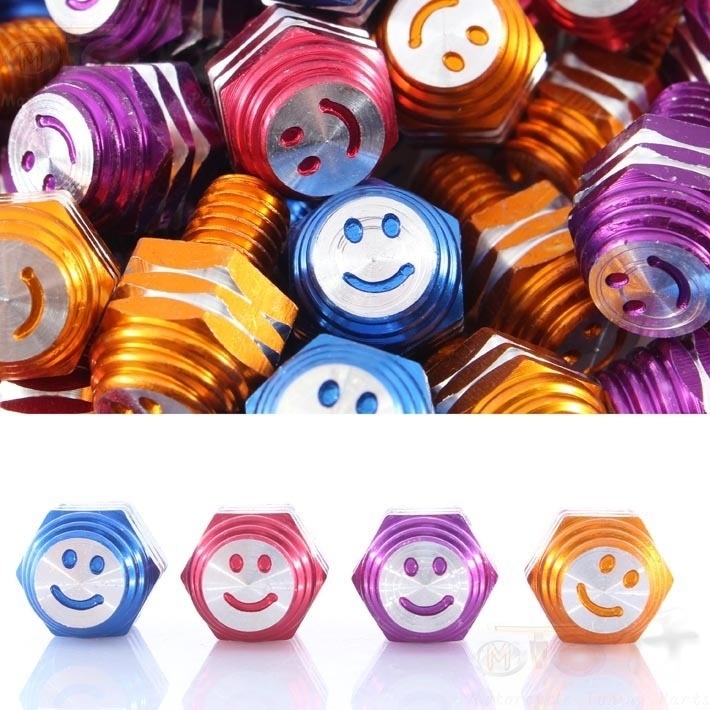 摩托车改装配件踏板车鬼火装饰品笑脸电动车后视镜铝合金螺丝8mm