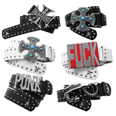 是个酷崽 Y2K千禧腰带铆钉复古彩色辣妹设计感小众十字架皮带个性