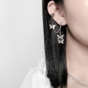 是个酷崽 多蝴蝶闪钻耳夹耳骨夹耳钉套件仙女造型耳钉耳饰女