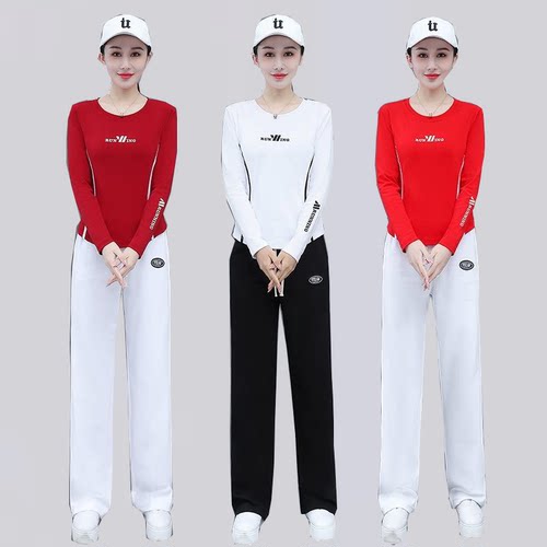 新款广场舞服装长袖修身显瘦衣服