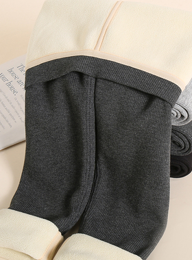 女童加绒打底裤秋冬外穿弹力高腰洋气中大童儿童宝宝一体绒长裤子