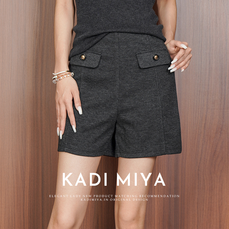 KADIMIYA【都市女绅】轻奢复古高腰A字秋冬短裤显瘦百搭三分裤