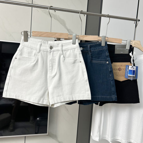 夏季薄款高腰四面弹牛仔短裤女