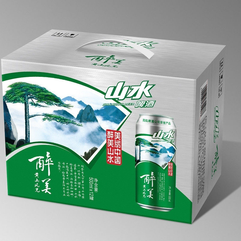 啤酒青岛啤酒山水罐装啤酒500ml*12罐整箱批发特价清仓