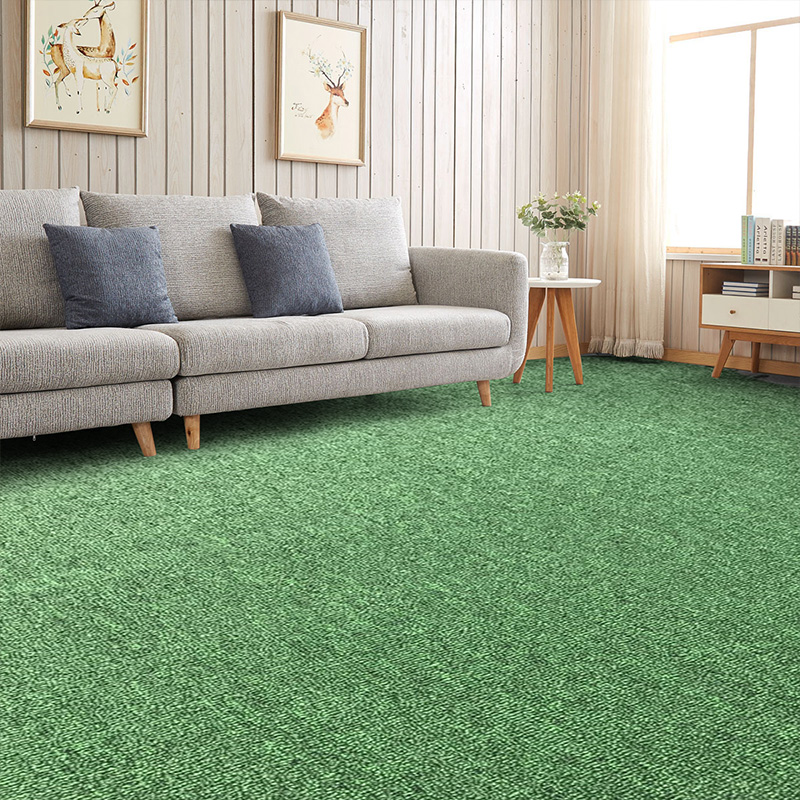 丙纶材质小圈绒绿短绒家居防火地毯商用办公室大面积楼梯防滑地垫