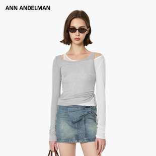 ANDELMAN两件式 T恤女空调衫 烫钻皮肤衣夏季 物理防晒长袖 薄款 ANN