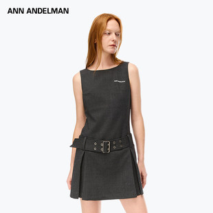 ANN 吊带灰色腰带背心连衣裙女轻奢高级感夏 ANDELMAN官方直营无袖