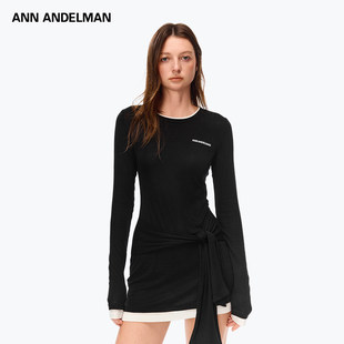 假两件收腰T恤连衣裙短裙女薄款 ANN 长袖 中长款 ANDELMAN官方直营