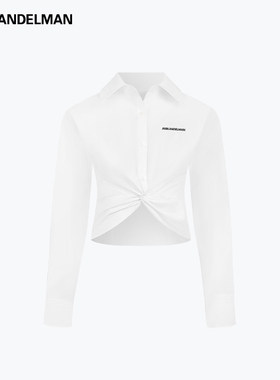 ANN ANDELMAN官方直营 白色衬衫女长袖秋季2025新款扭结修身上衣