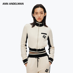 开衫 ANN 短款 拉链衫 外搭设计感 ANDELMAN官方直营双色立领针织修身