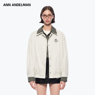 格纹拼接假两件宽松外套夹克上衣 2025新款 ANN ANDELMAN官方直营