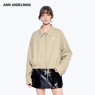 抽绳夹克 拉链外套设计感宽松短款 ANN ANDELMAN卡其色长袖
