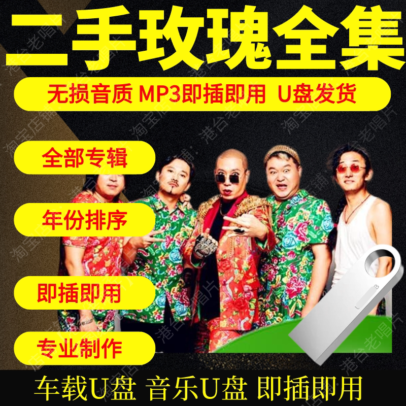 二手玫瑰音乐U盘出道至今全集专辑大全高品质MP3无损音质车载U盘图片