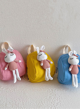 超萌玩偶儿童小书包幼儿男童可爱卡通帆布双肩包女孩时尚迷你背包