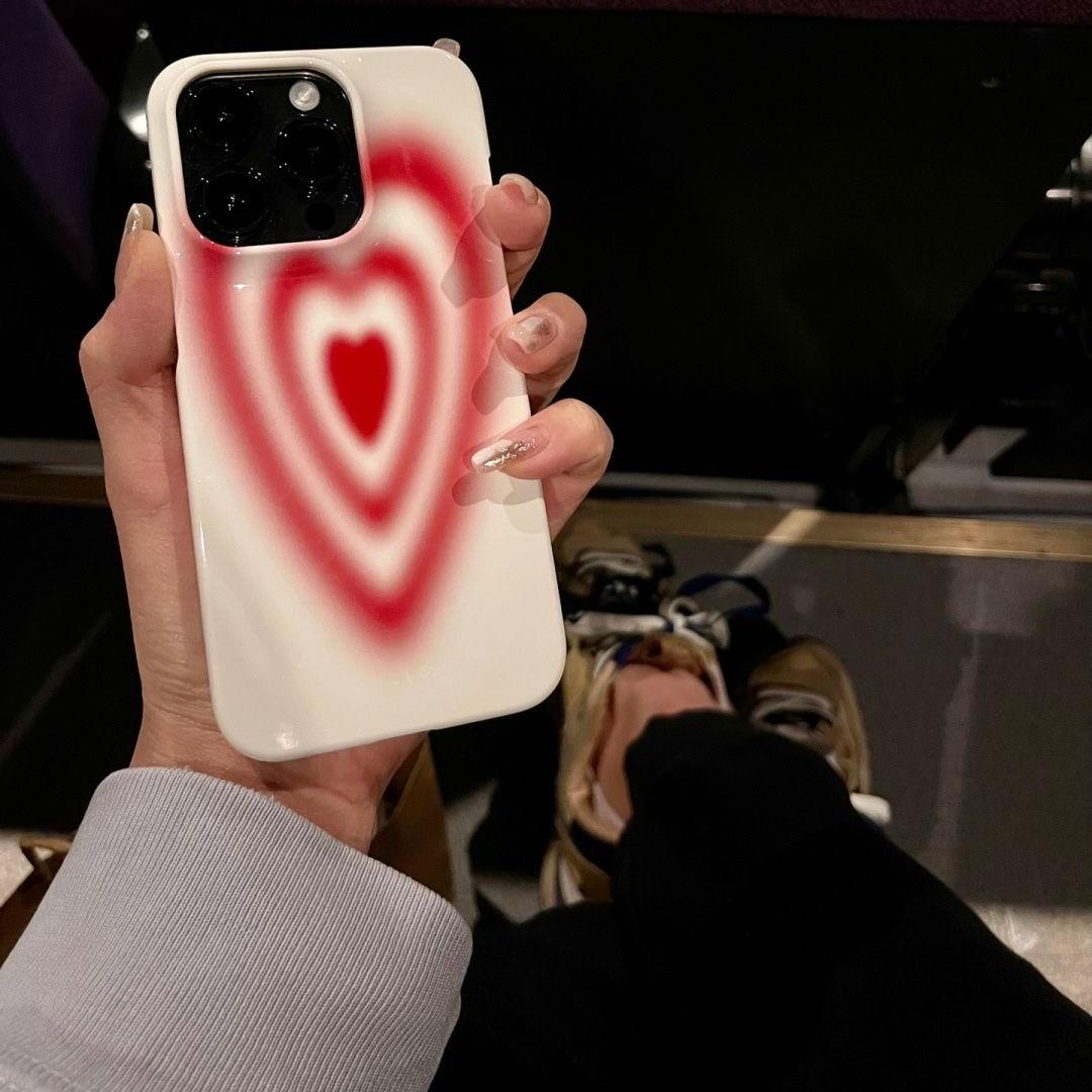 白色爱心iphone16Promax适用苹果手机壳新款15pro韩国ins菲林二合一14小众13原创女12mini可爱11全包保护套