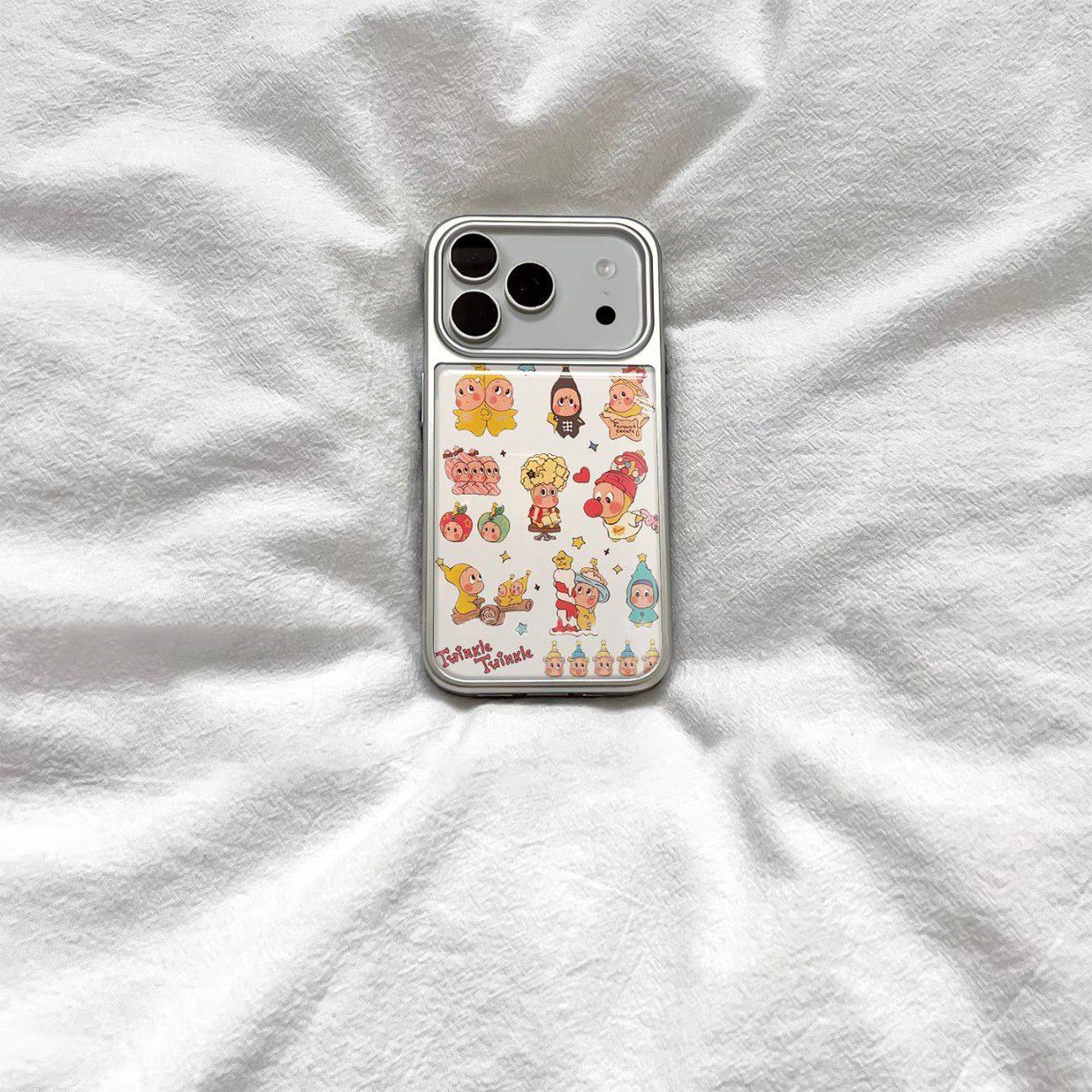 星星人壁纸电镀滴胶银边软壳适用于苹果手机壳iPhone17promax纤维16pro/15/14promax/13/11pro可爱卡通ins