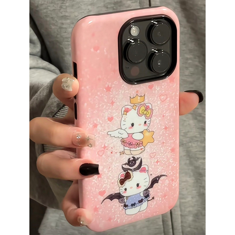 天使恶魔KT猫适用iPhone16promax苹果15小米15pro新款mate60华为p70nova12荣耀菲林手机壳opporeno13vivox100