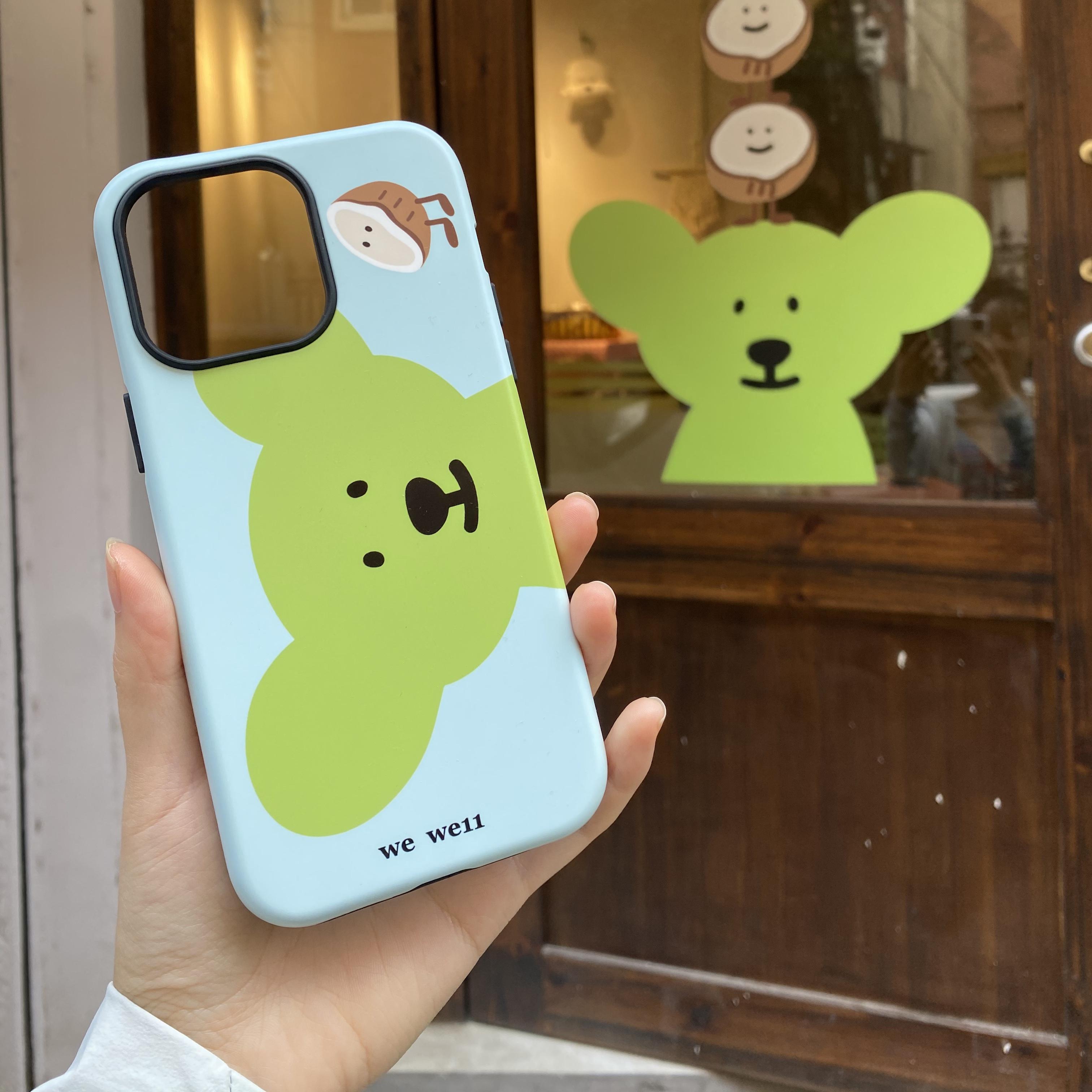 椰子熊iphone16Promax适用苹果手机壳新款15pro韩国ins菲林二合一14小众13原创女12mini可爱11全包保护套