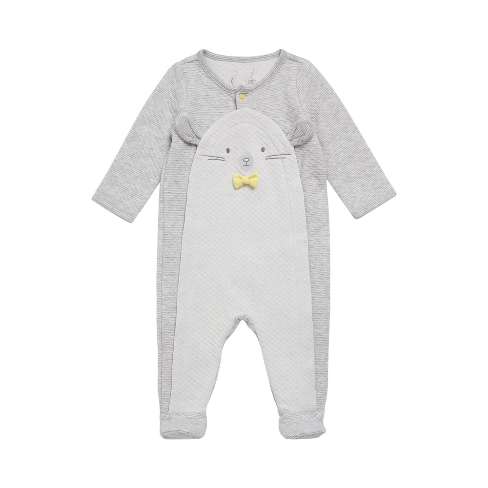 新生儿空气棉包脚爬服连体衣