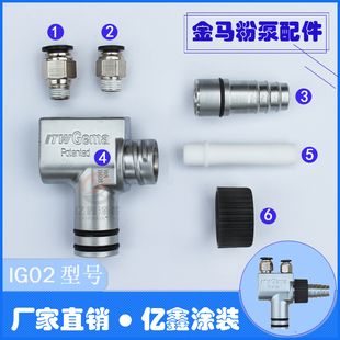 金马粉泵配件文氏管铝管铝套泵芯接头泵体金马文丘里粉泵配件IG02